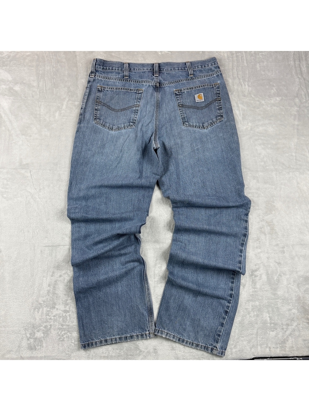Carhartt Men’s 36x32 Blue Jeans Relaxed Fit Straight Leg Workwear Denim Rugged